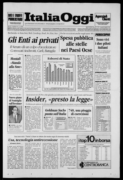 Italia oggi : quotidiano di economia finanza e politica